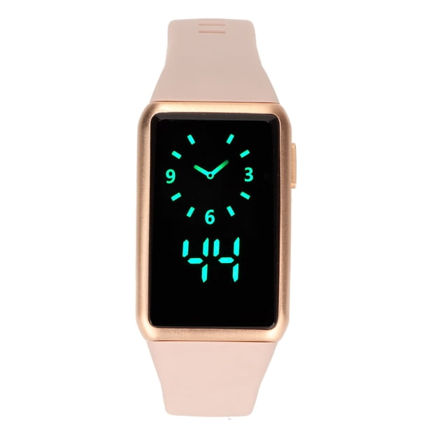Reloj inteligente NikouMX aleación silicona cristal 210mah 30m resistente al agua LED banda rosa carcasa dorada