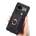 thumbnail image 5 of Allytech Google Pixel 7A Case, Wallet Case for Google Pixel 7a - RFID Blocking Shockproof Multiple Cards Slots Protective Ring Holder Stand Hand Wrist Strap Case Cover for Women Men - Black, 5 of 12