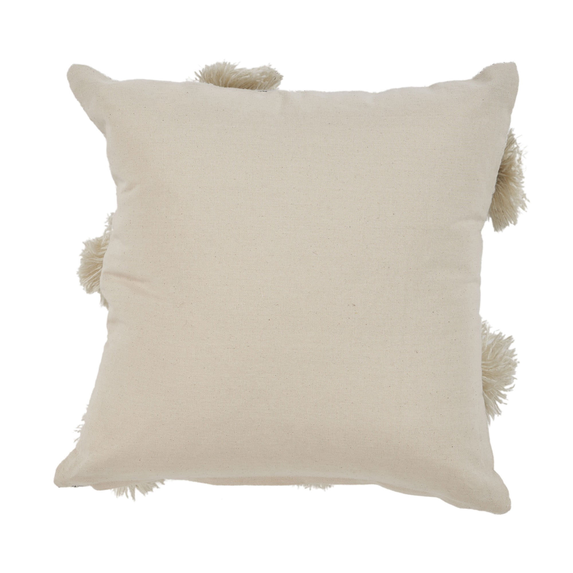 Laddha Home Designs Handwoven Geometric Floral Throw Pillow Cover - 18" - Gray and Beige