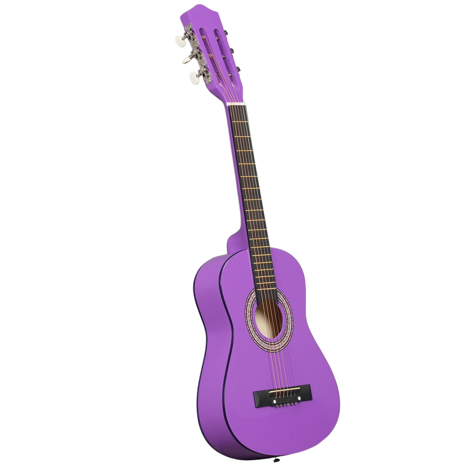 30in Round Acoustic Guitar with Picks, Strings, Capo, Case, Tuner, and Strap