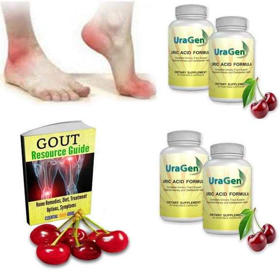 Uric Acid Cleanse Flush - Supports Healthy Uric Acid Levels & Healthy Joint Functions -   Tart Cherry Extract -  Lowering Formula, 240 VCaps (4 Bottles)