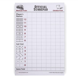 Mexican Train Dominoes Score Sheet