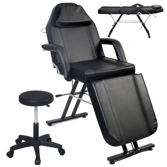 CB16462 Massage Table Facial Bed Chair Adjustable Barber Beauty Salon Black