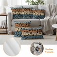 thumbnail image 6 of Blue Brown Outdoor Waterproof Pillow Covers, Rustic Farmhouse Dog Paw Vintage Decorative Square Throw Pillowcase Sofa Cushion Sham for Patio/Couch/Chair, 26"x26" 2 Pack, 6 of 8