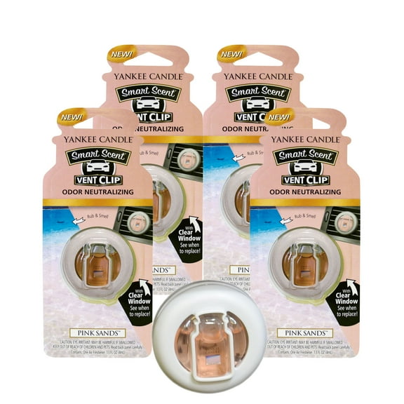 Yankee Candle Car Freshener Smart-Scent Vent Clips, 4-PACK (Pink Sands)