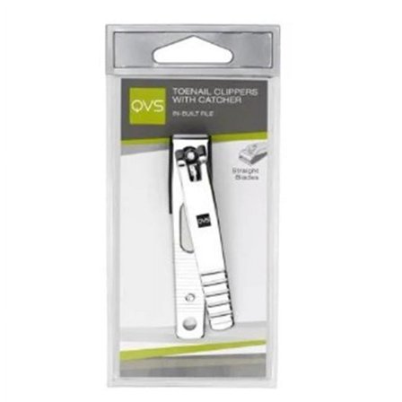 QVS Toenail Clippers Straight Blades with Catcher 10-1057