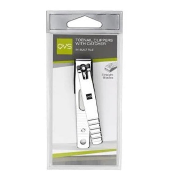 QVS Toenail Clippers Straight Blades with Catcher 10-1057