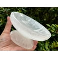 thumbnail image 5 of 6" Diameter Selenite Crystal Polished Charging Bowl With Pedestal, Large Selenite Bowl On Stand, 5 of 9