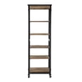 thumbnail image 2 of Benjara Wooden Bookshelf with 5 Cases and Casters, Brown, 2 of 5