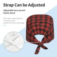 thumbnail image 3 of Yiaed Red Black Plaid Print Turban Hat for Women Men Comfortable Adjustable Cleaning Working Cap with Sweatband, 3 of 4