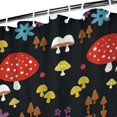thumbnail image 3 of Red Mushroom Flower Black Pattern Shower Curtain 36"x72" ,Bathroom Decorative Shower Curtains Set with 12 Hooks,Modern Waterproof Washable Shower Curtain, 3 of 6