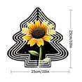 thumbnail image 7 of Vibrant Metal Hanging Christmas Tree Wind Spinner - Geometric Design with Sunflower Motif Concentric Lines & Playful Orange Dots for Garden Decor, 7 of 7
