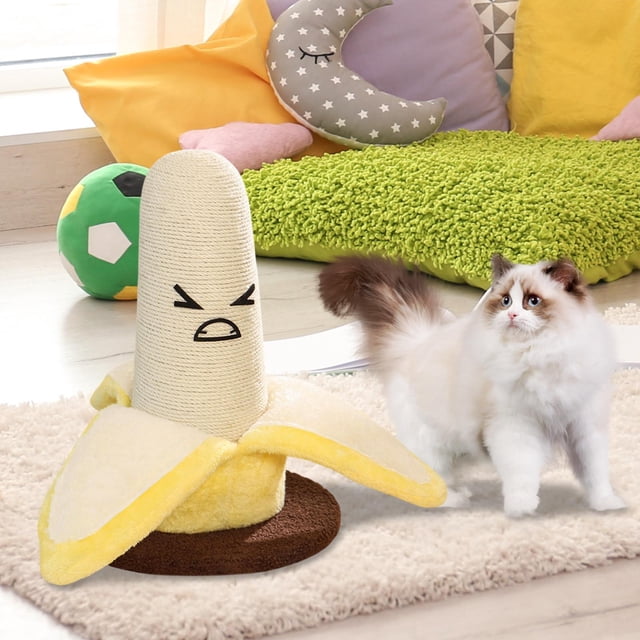 Cat Scratching Post Scratcher Diseño de plátano de plátano de entrenamiento Pole de rasguño resistente al desgaste de patas de rectificado para gatos