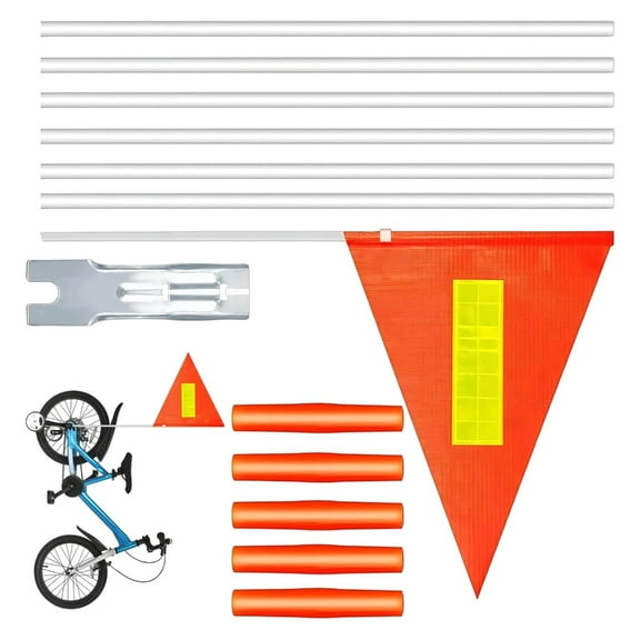 13pcs Reflective Cycle Flag with Expandable Height Modular Safety Flags