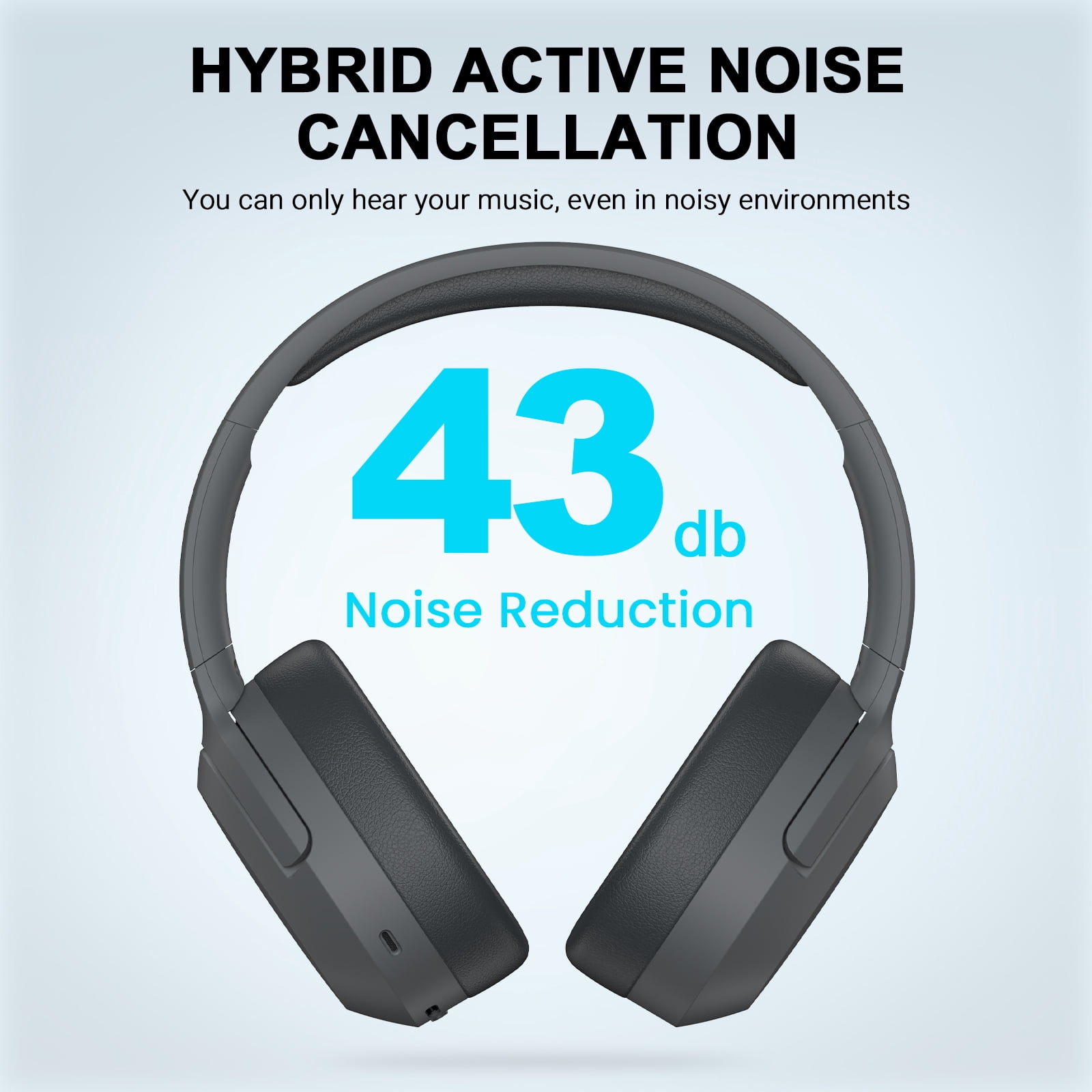 Edifier W820NB Plus Wireless Active Noise Cancelling Headphones, Holiday Gift, Grey