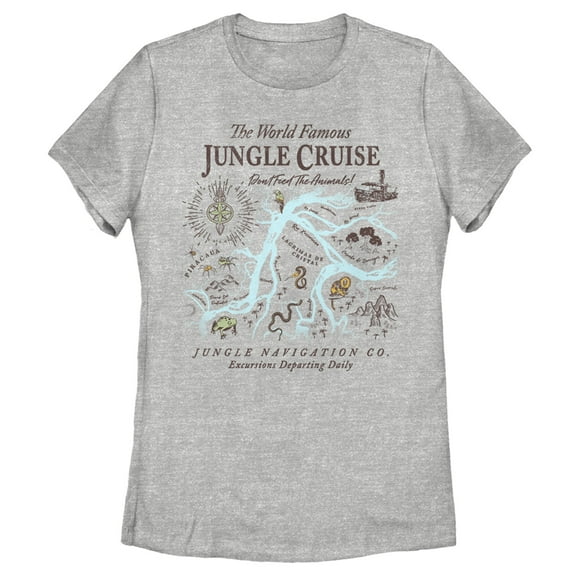 Women's Jungle Cruise Excursion Map  Graphic Tee Athletic Heather Small