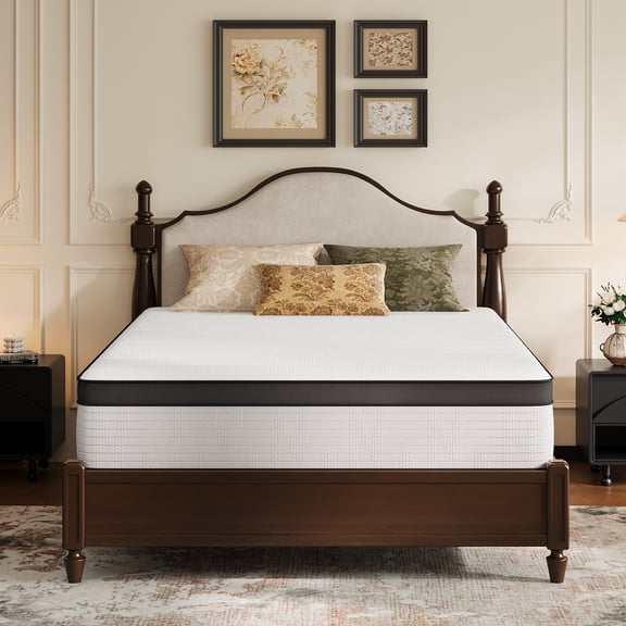 Avenco Whisper 12" Queen Hybrid Mattress in a Box – Gel Memory Foam & Pocket Coils, Medium Firm Support, Pressure Relief, Cooling Comfort