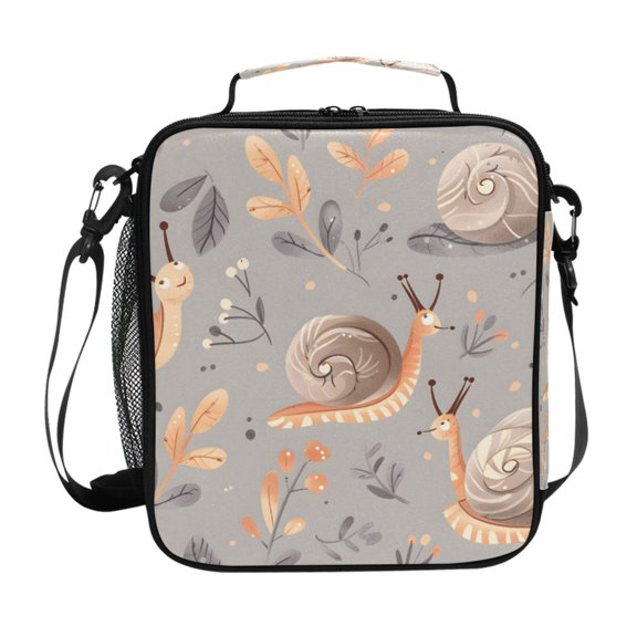 ALAZA Snail and Leaves Lunch Box Insulated Lunch Bag Reusable Thermal Cooler Tote School Picnic