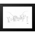thumbnail image 2 of Mahdavi, Gholam Reza 18x15 Black Modern Framed Museum Art Print Titled - Deer Fight 01, 2 of 5
