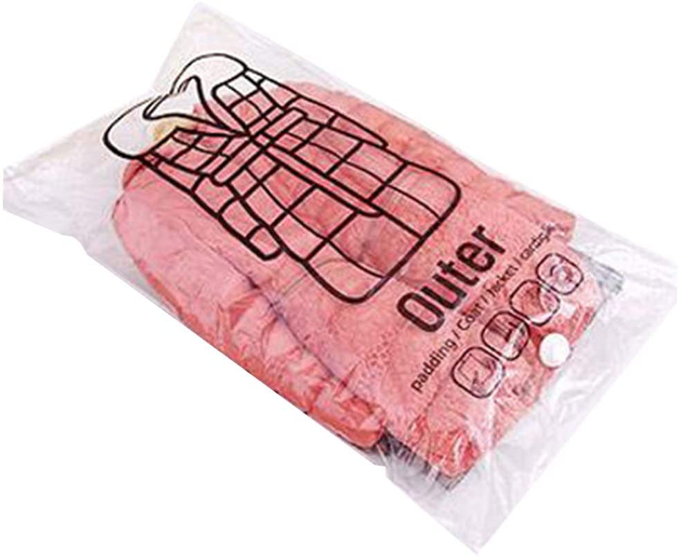 Sac De Rangement Autocompressible Pour Vêtements D'hiver - Rose - Taille M+L+XL - Pour Manteaux, Duvets - Gain De Place Dans La Penderie - 3
