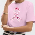 thumbnail image 4 of TYGHBN Women's Casual T Shirts with Cancer Awareness Ribbon Print Short Sleeve Round Neck Basic Style for Everyday Wear Womens Long Sleeved Tees Workout Tees Women Space Shirt Clothes Hide Tummy T, 4 of 4