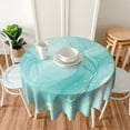 thumbnail image 6 of Teal Turquoise Marbled Round Tablecloth Marbled Table Cover Washable Reusable Polyester Tacleclohs for Home Kitchen Dining Party Decor 60 inch, 6 of 6