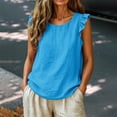 thumbnail image 2 of Women's Tops Tees Blouses O Neck Solid Vacation Daily Sleeveless Vest Tank Tops for Women, 2 of 6