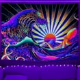 thumbnail image 2 of Tapiz de Pared Maccyafst Ola del Océano Reactivo a Luz UV 150x200cm, 2 of 6