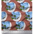 thumbnail image 1 of Soimoi Crepe Silk Fabric Tropical Flower & Heart Decor Fabric Printed Yard 42 Inch Wide, 1 of 3