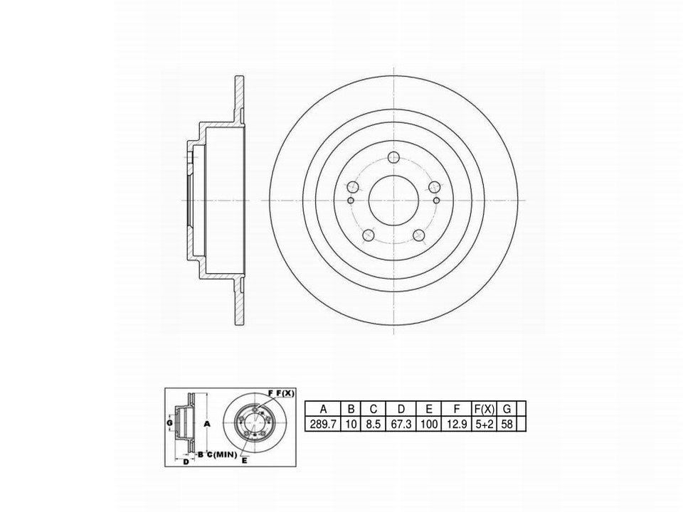 Winstop Brake Rotor, Rear WS238416, Subaru Outback 2004-2000