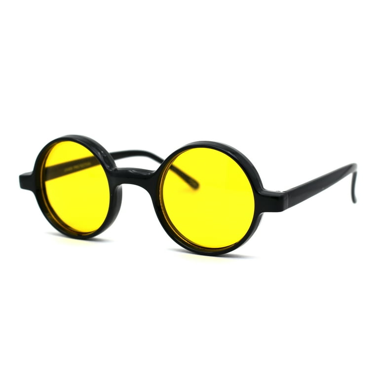 Wizard Hippie Pimp Color Lens Round Circle Lens Sunglasses Yellow