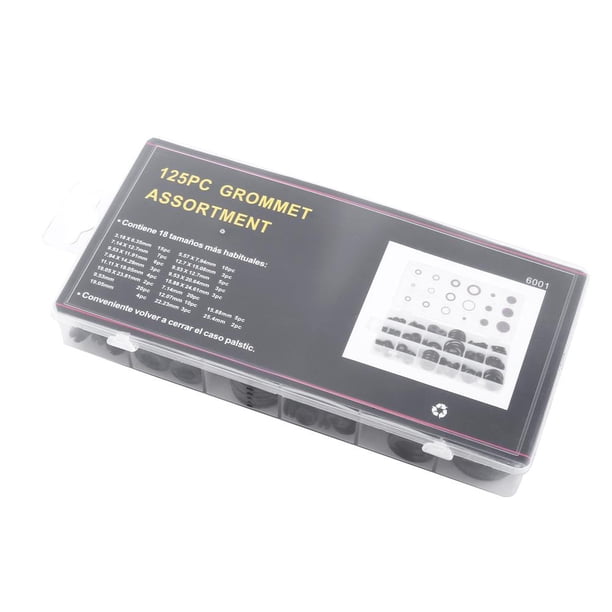 Arandela de goma surtido de ojales de 125 piezas conjunto de combinación de bobina protectora para cables de herramienta de protección de salida de cable de hardware de PC LYUMO Otros