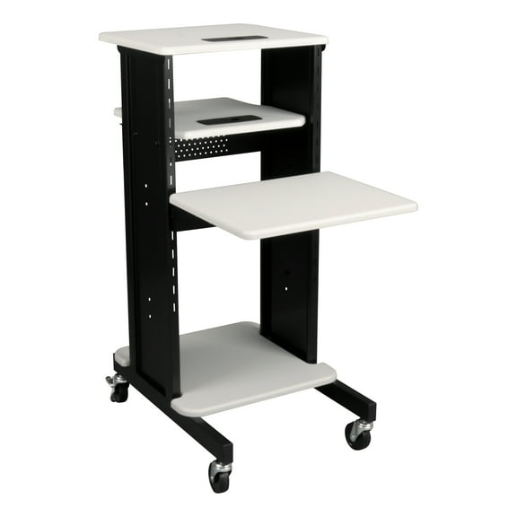 Norwood Commercial Furniture Laptop Caddy Cart Presentation Station, NOR-TY-1000 Light Gray/Black