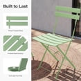 thumbnail image 5 of Decksplore 3-Piece Folding Metal Outdoor Bistro Set, Table and 2 Chairs, Sage Green, 5 of 9