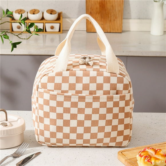 Nilvkv Lunch Bag Lunch Bag Bring Food to Work Portable Insulated Bento Bag Corduroy Meal Bag(10.04x6.69x8.27in)
