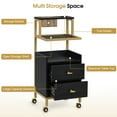 thumbnail image 2 of BarberPub Utility Cart with Storage Drawer and Tool Holders, Trolley Cart with Lockable Wheel, 2 of 10