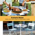 thumbnail image 6 of Elastic Fitted Round Tablecloth, Blue Polka Dots Waterproof Stretch Table Cover for 55"-60" Tables, Modern Abstract Art Washable Outdoor Tablecloths for Patio, Picnic, Camping, 6 of 9