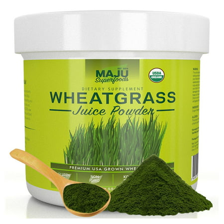 MAJU's Organic Wheatgrass Juice Powder (Best Wheatgrass Juice Powder)