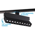 thumbnail image 4 of LEONLITE 24W Dimmable LED Track Lighting Heads, Rotatable 10 Heads LED Linear Track Light, Compatible with H Type Track System, 1300lm, 120W Eqv., CRI90, 3000K Warm White, Black, Pack of 4, 4 of 7