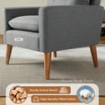 thumbnail image 4 of Homall Accent Chair Mid Century Modern Fabric Upholstered Tufted Armchair Wood Legs Lounge Chair for Living Room, Gray, 4 of 7