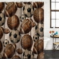 thumbnail image 2 of Soccer Footbaslls Bathroom Shower Curtains with 12 Hooks Polyester Waterproof Shower Curtain for Stalls and Bathtubs Vintage Sport Abstract Art Decorative Bathroom Privacy Curtain 48x72 Inches, 2 of 9