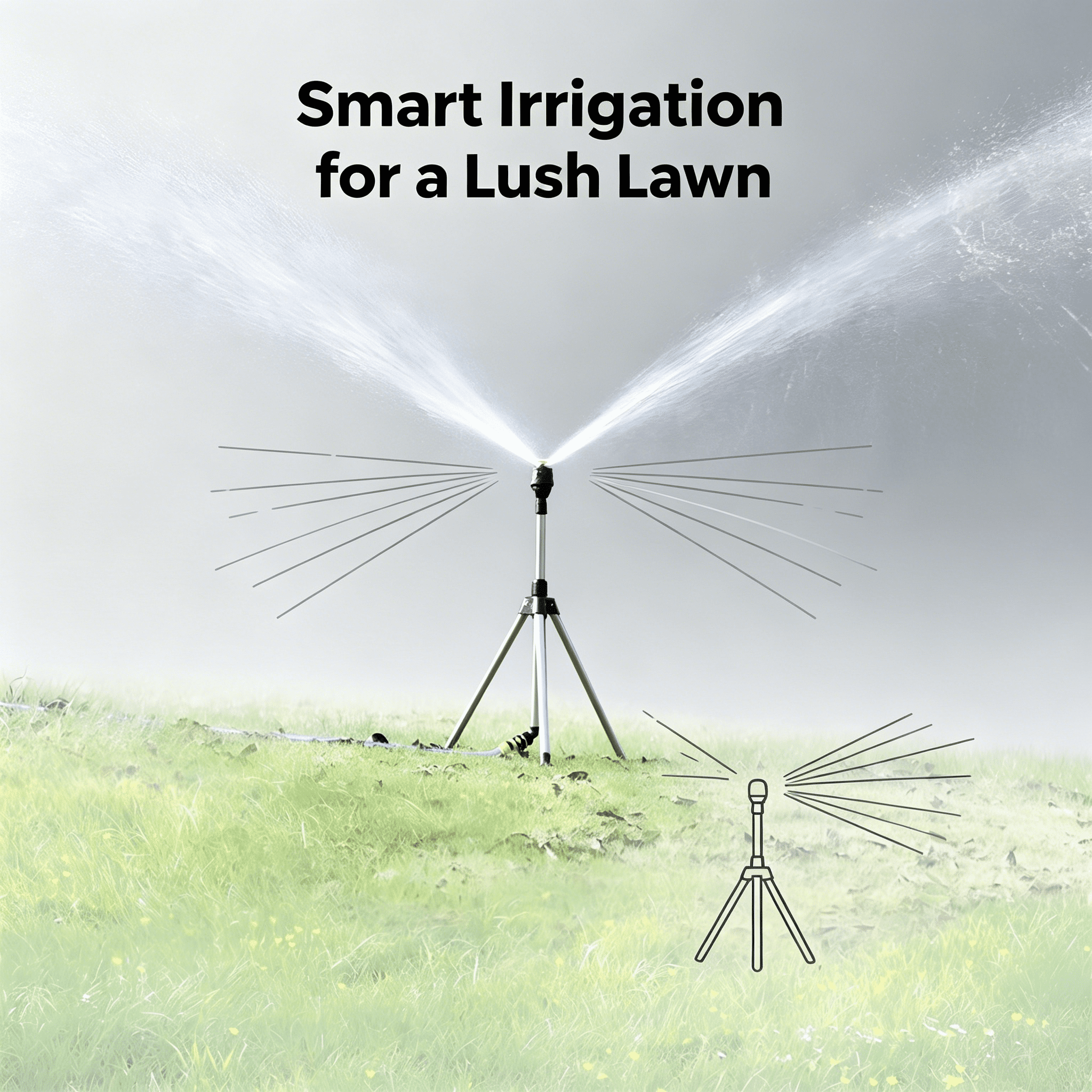HIBIBUD 2026 New Rotating Tripod Sprinkler,360 Degree Automatic Rotating Irrigation Stand Tripod Water with Large Area Coverage,Watering Sprinklers for Lawn Yard Garden