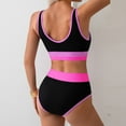 thumbnail image 3 of qucoqpe Womens Bikini Sets Fashion Colorblock Swimsuits Vacation Sporty Two Piece Bathing Suits, 3 of 6