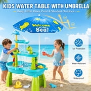 JoyStone 3-Tier Kids Sand Water Table with Umbrella & Water Pump, Outdoor Sensory Play Table Toy,… — $49.99 (41% off)
