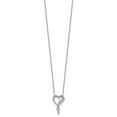 thumbnail image 2 of Cheryl M Sterling Silver Rhodium-plated Polished CZ Butterflies Heart with 2 Inch Extension Necklace 18 Inches, 2 of 5