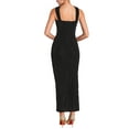 thumbnail image 3 of INSPIRE CHIC Vestido sin mangas con cuello halter, falda dividida, vestido de cóctel ajustado, maxi vestido S negro, 3 of 5