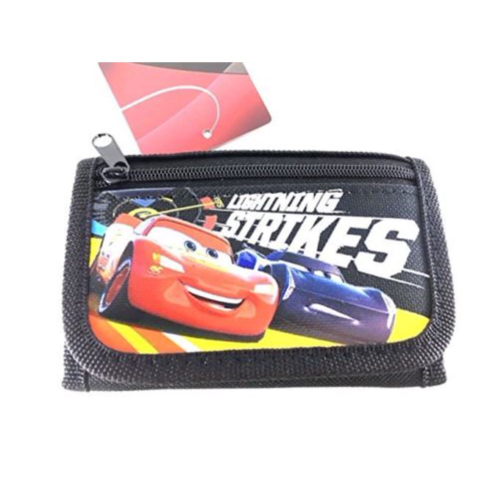 Licensed Disney Pixar Cars Blazing New Trails Lightning McQueen Trifold Wallet (Black)â