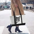 thumbnail image 4 of FORMRS Canvas Laptop Tote Bag for Women with 15.6" Computer Compartments Shoulder Handbag, Black Cute Cat, 4 of 7