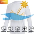 thumbnail image 3 of Satankud Men's Performance Long Sleeve Fishing Shirts Rashguard UPF 50+ UV Sun Protection Tee Tops for Outdoors Running Hiking Workout T-Shirt White XL, 3 of 5