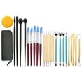 thumbnail image 1 of 25pcs Polymer Clay Tools Modeling Clay Sculpting Tools Kit Ceramic Pottery Carving Tools Including Double Ended Dotting Tools Ball Stylus Tools Clay Tools Rubber Pens Stylus Sponge Storag, 1 of 7